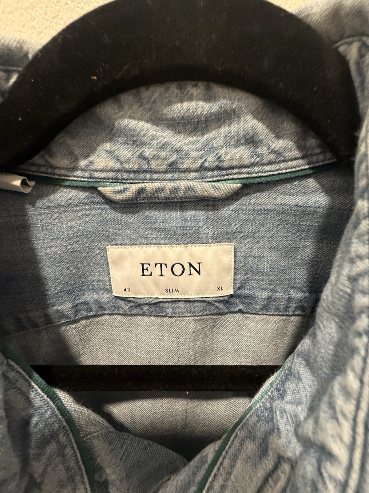 Eton 43 17 Slim Denim Shirt – Made In Italy