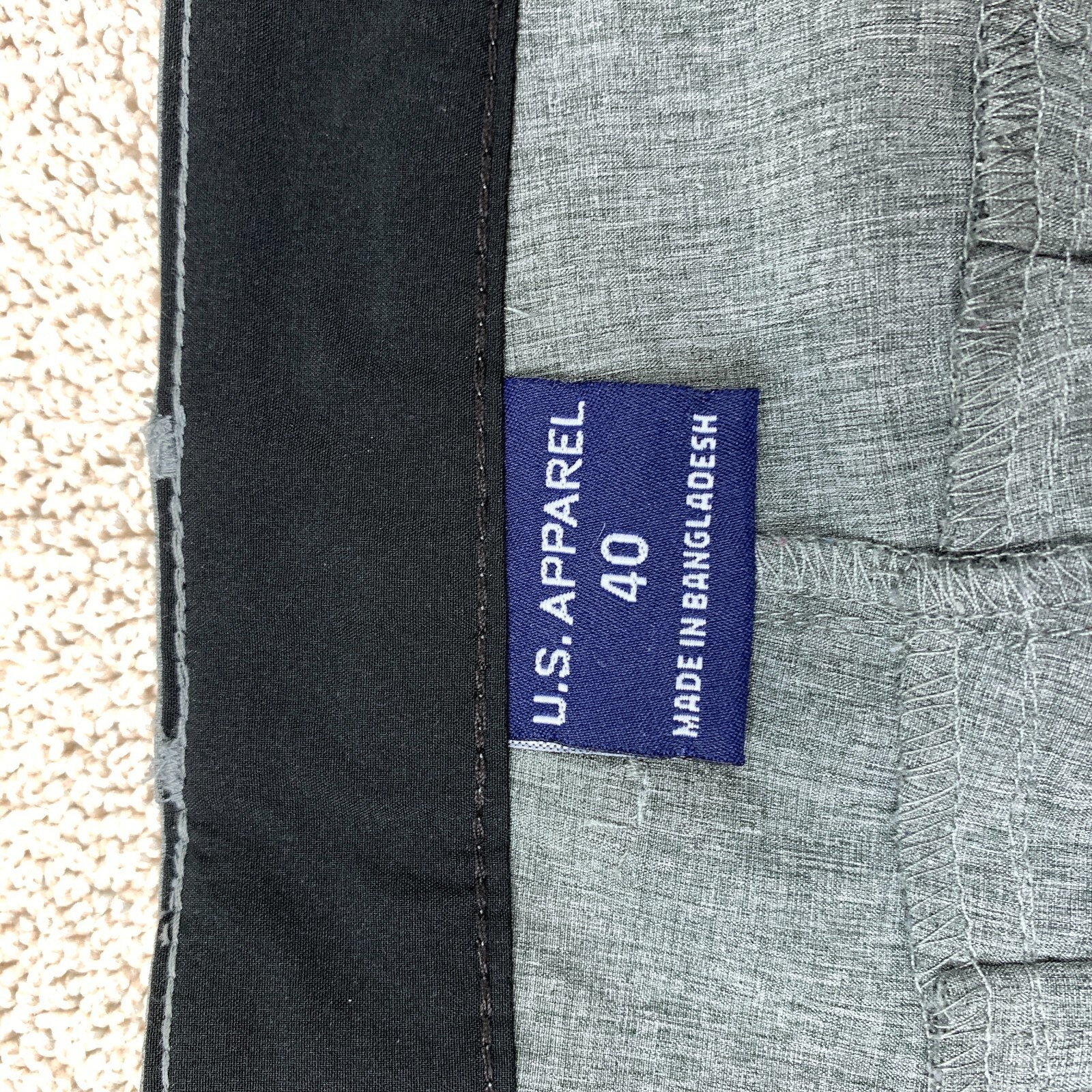 U.S. Apparel Athletic Golf Short Men’s Size 40 Gray Slash Pocket Elastic Waist