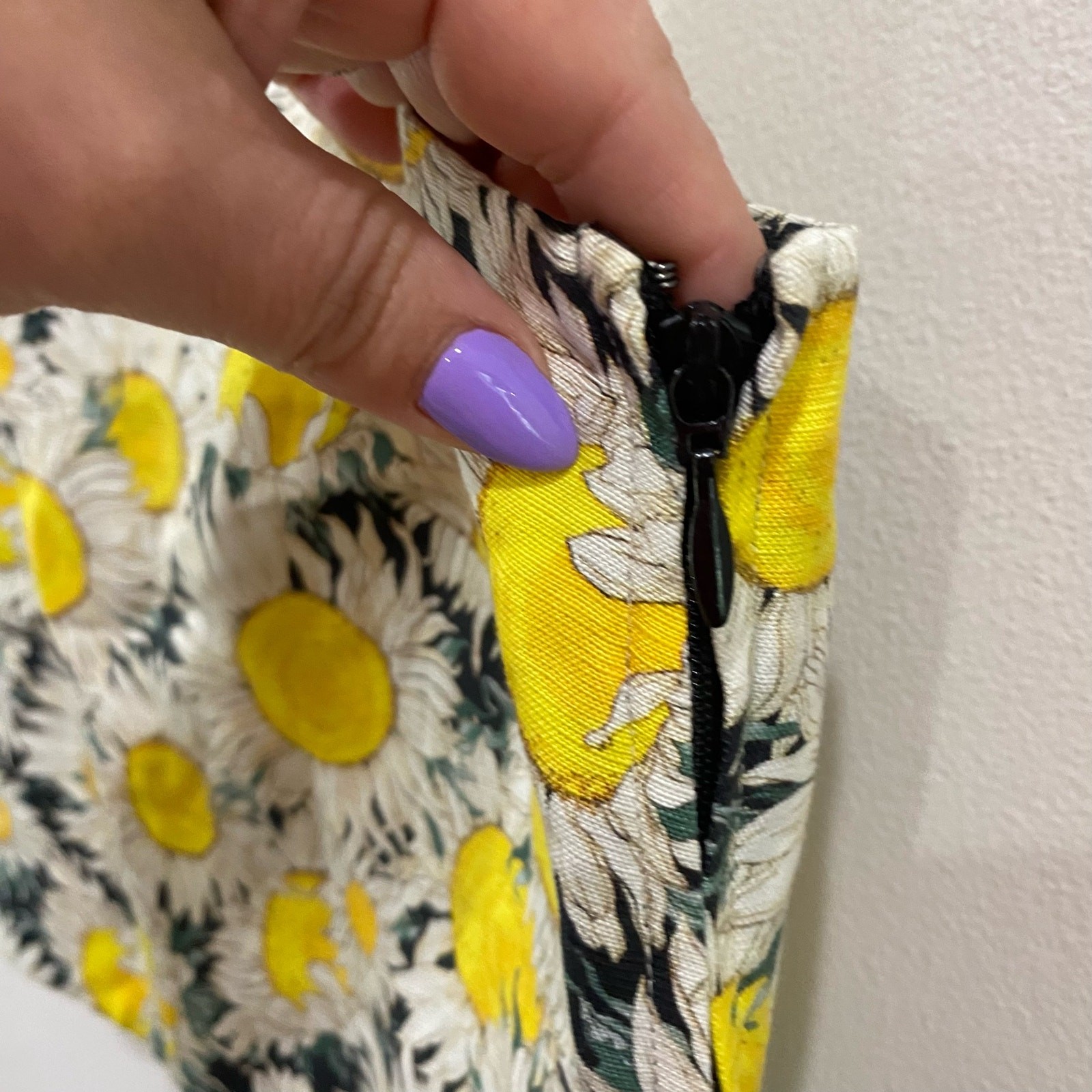& Other Stories Sunflower Crop Top Linen Blend Floral Summer US 4