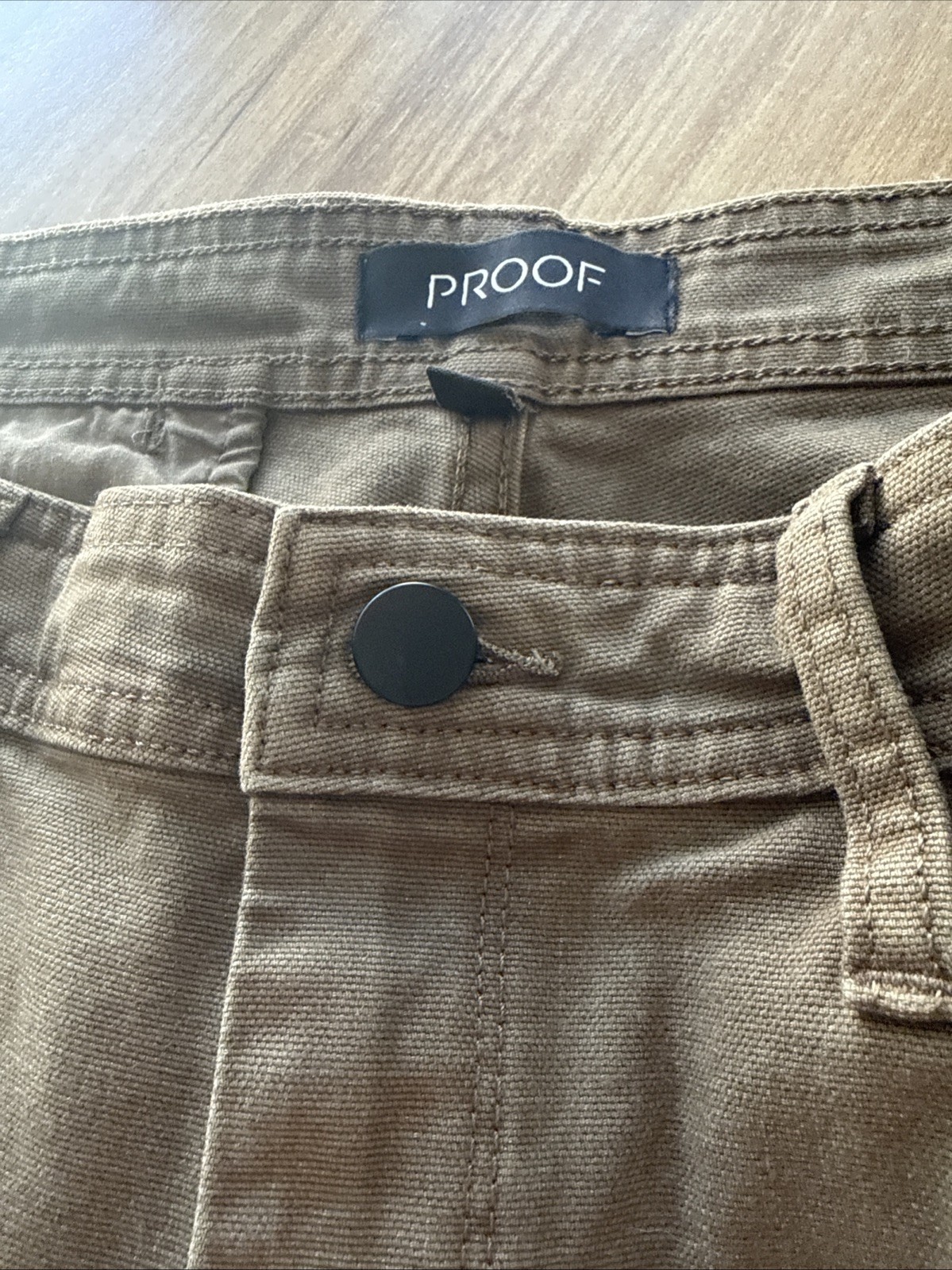 Proof Rover Double Knee Work Pant Mens 33×32 Athletic Taper Fit Beige Huckberry