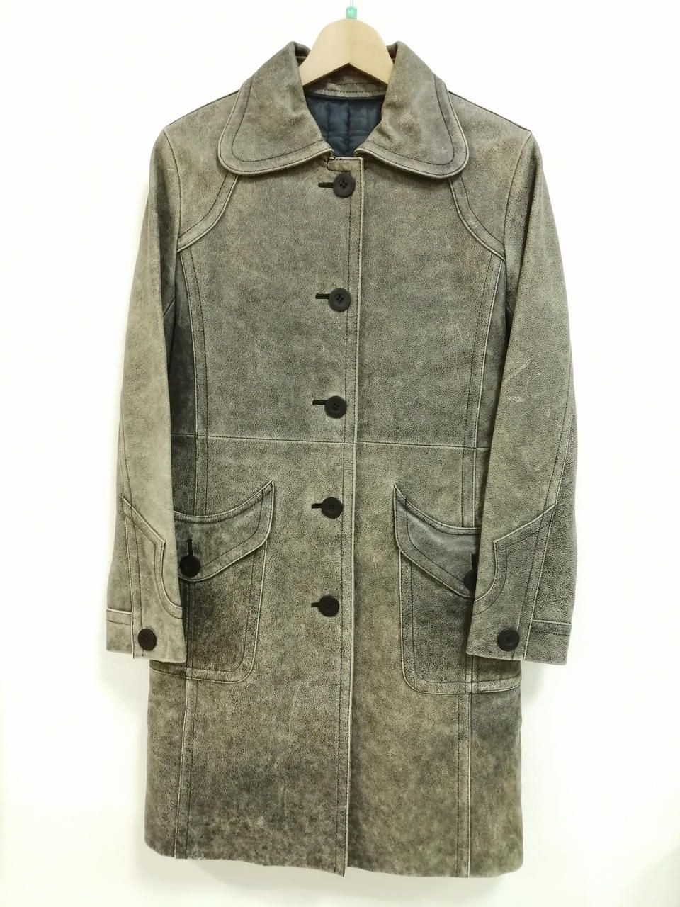 HYSTERIC GLAMOUR Leather Coat Cowhide Black Beige F Used