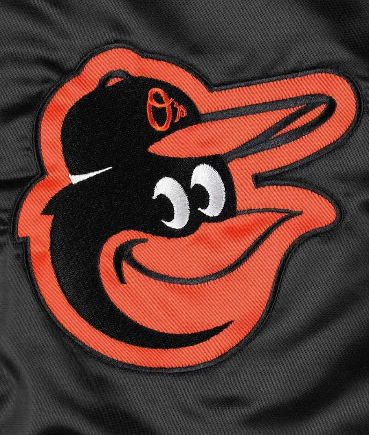 Baltimore Orioles Midfield Black Varsity Satin Jacket FREE SHIPPING
