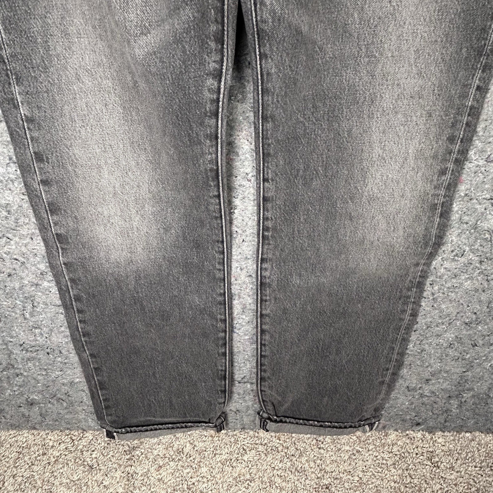 Levi’s 501 Selvedge Straight Fit Big E Denim Jeans Black Ash Men’s Size 33X32