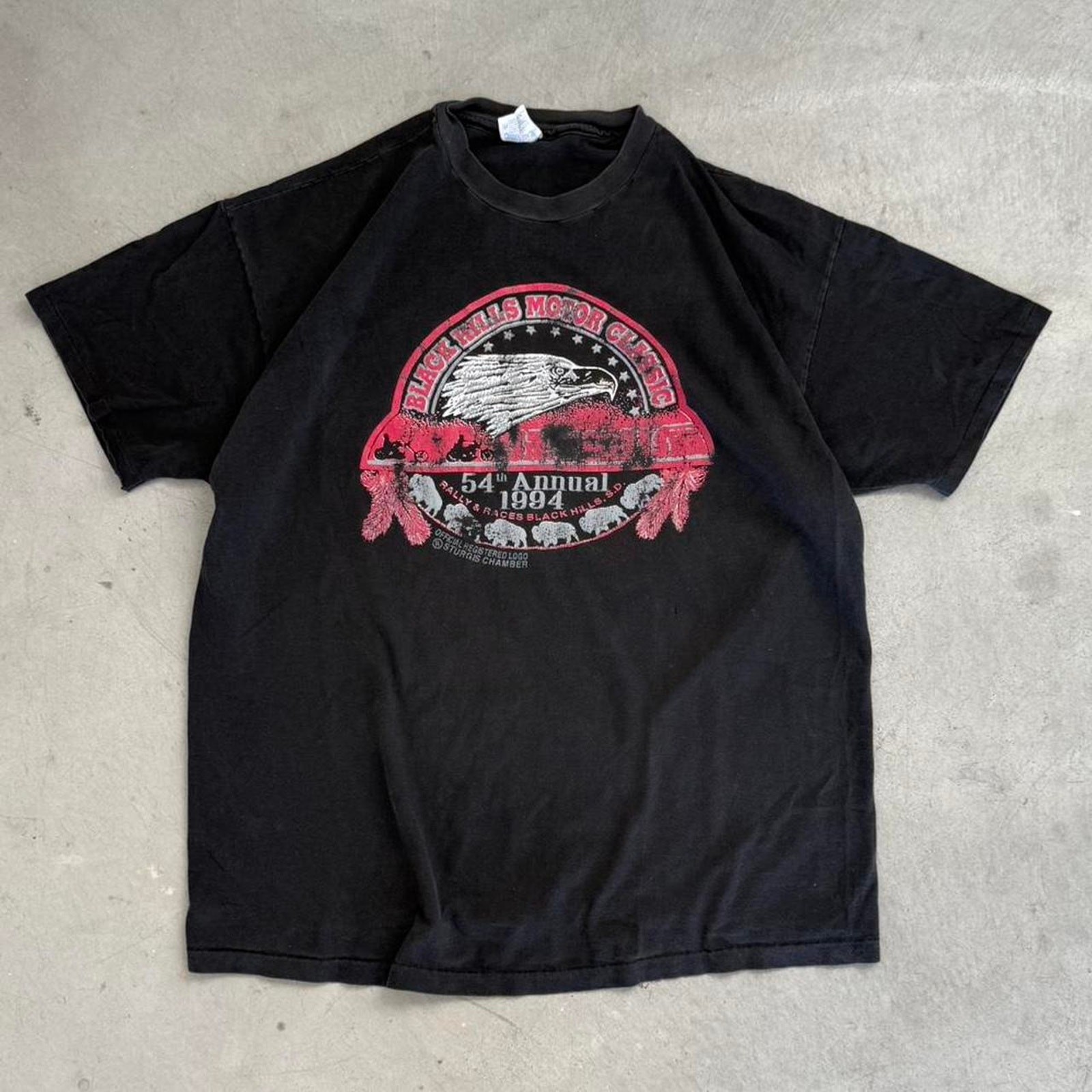 Vintage 90s Black Hills Motorcycle Rally Biker Harley T-Shirt