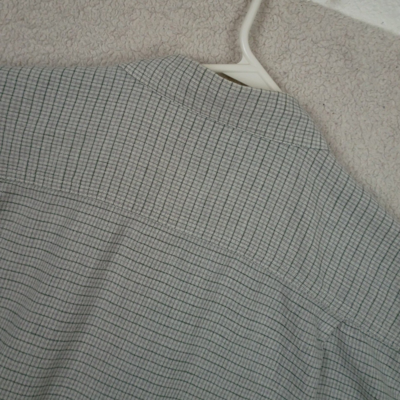 Patagonia Worn Wear Shirt Mens XL Grey Hemp Organic Cotton Grid Short Sleeve