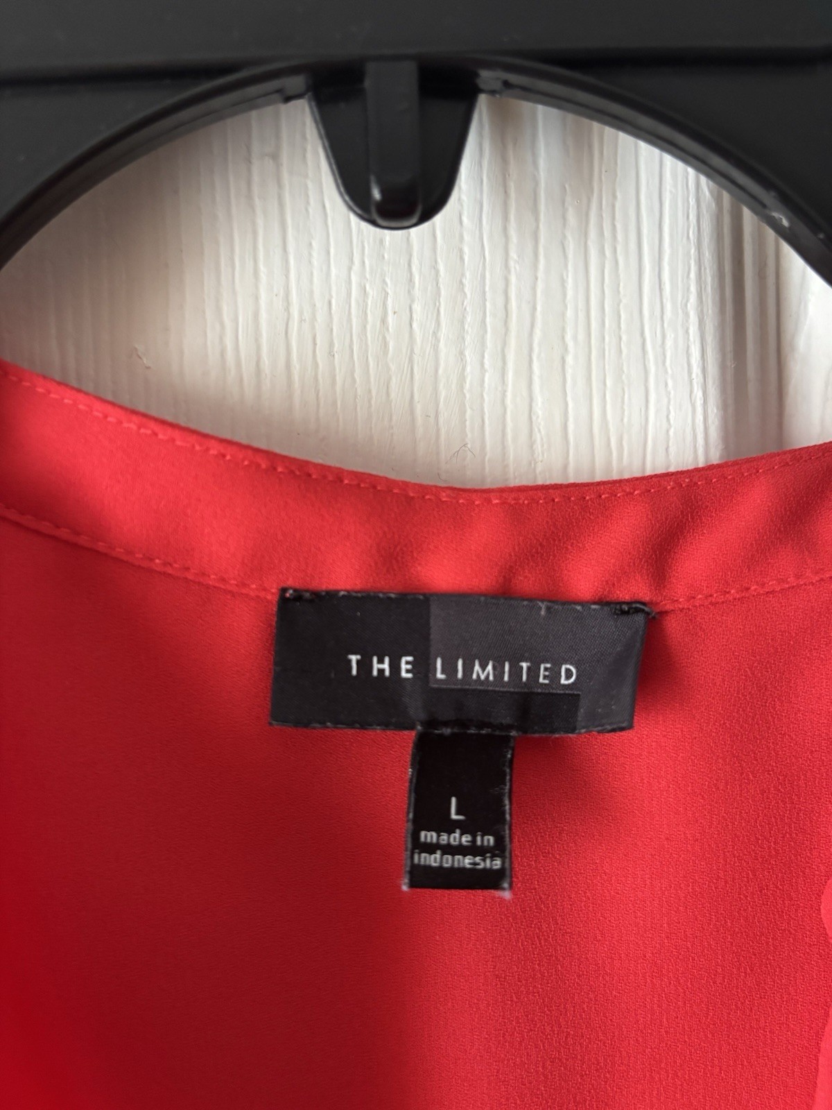 The Limited Coral Red Split Neck Cap Sleeve Blouse Top Womens Size Large