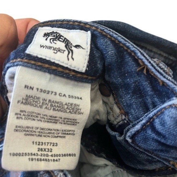 Wrangler Retro Womens Super Flare Jeans 26×32 Blue High Rise Stretch