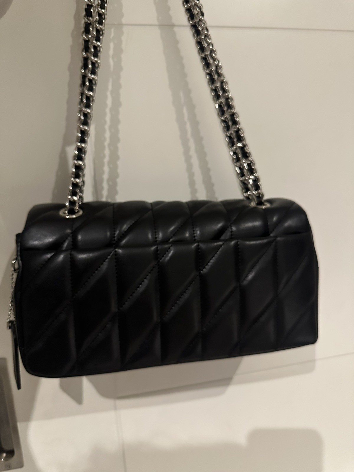 COACH Tabby Shoulder Bag 26 Quilted Black silver