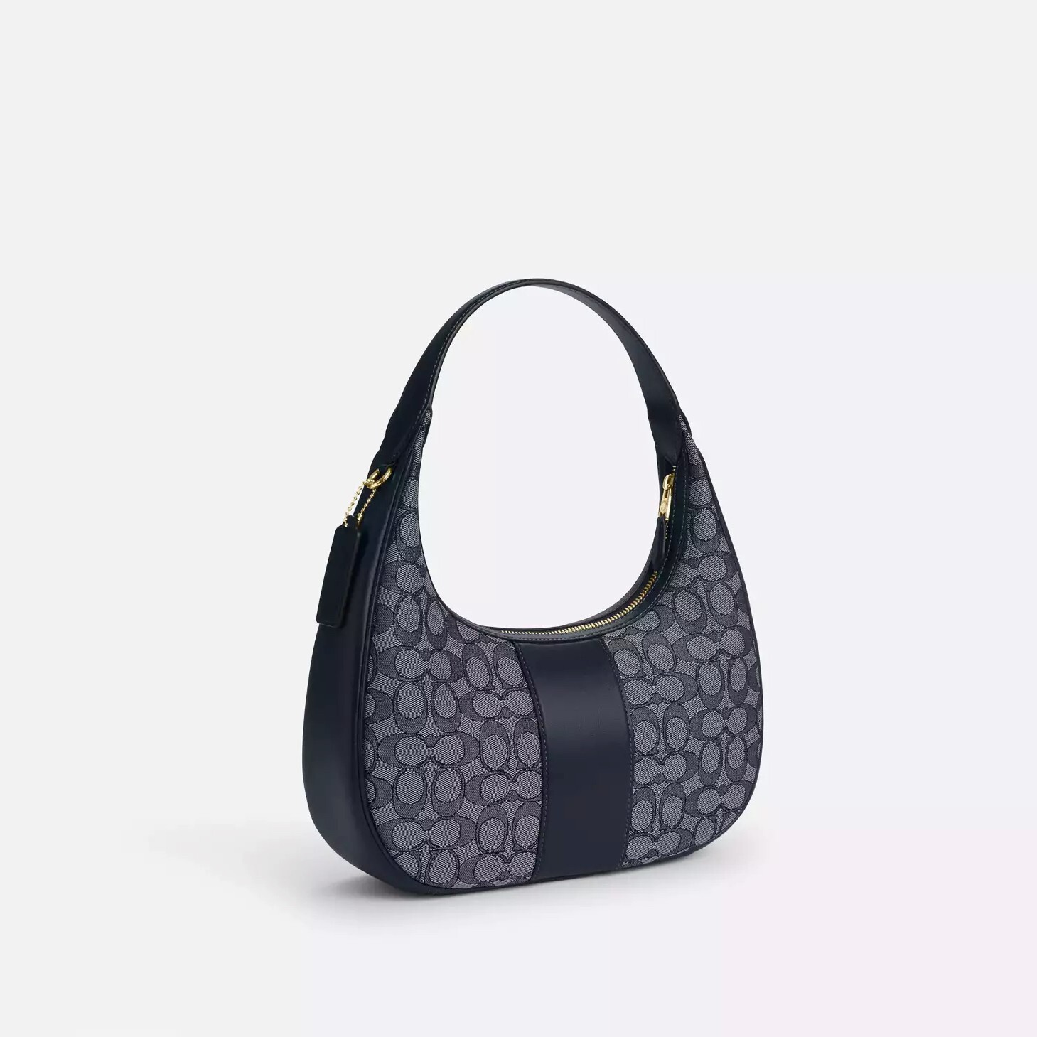 NWT Coach CV001 Carmen Shoulder Bag In Signature Jacquard Smooth Leather $350