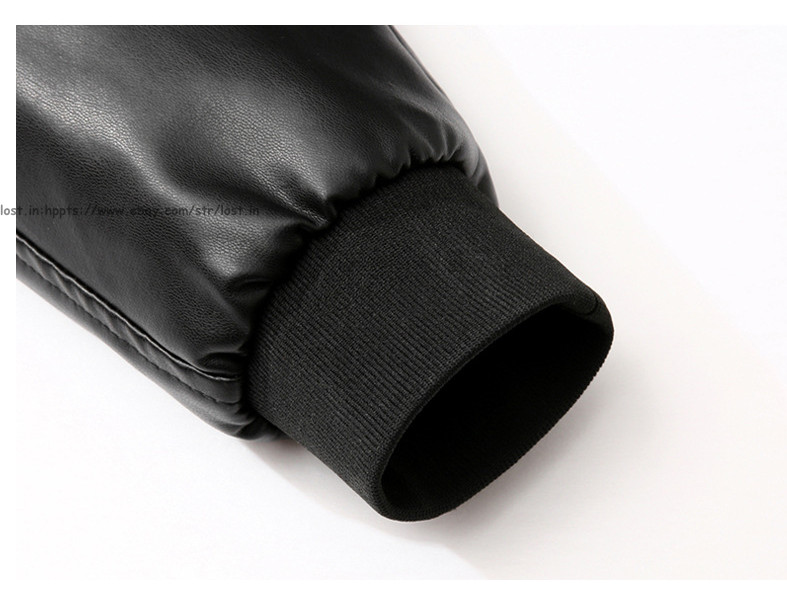 Men Faux Leather Outerwear Motorcycle Jacket Casual Stand Collar PU Biker Coats