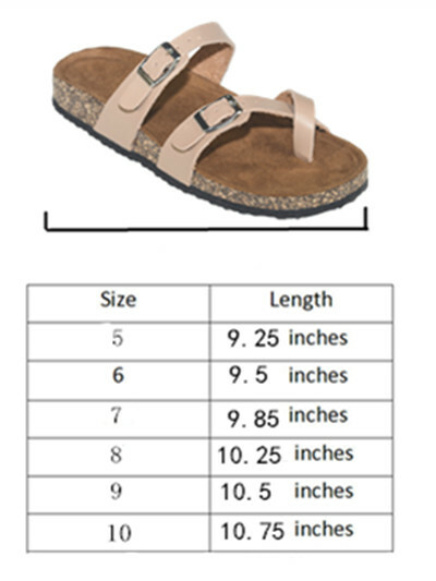 Women’s Slide Buckle T-Strap Cork Platform Flip Flop Shoes Sandals