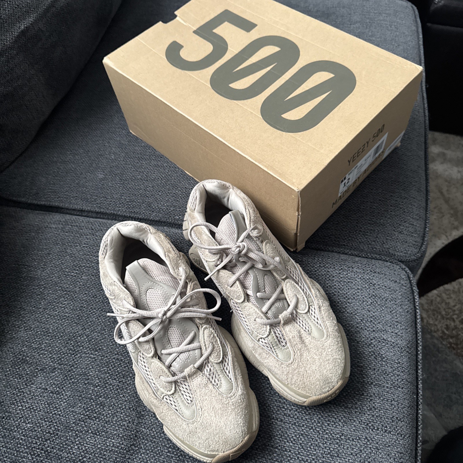adidas Yeezy 500 Men’s Taupe Light Sneakers Size 12 GX3605