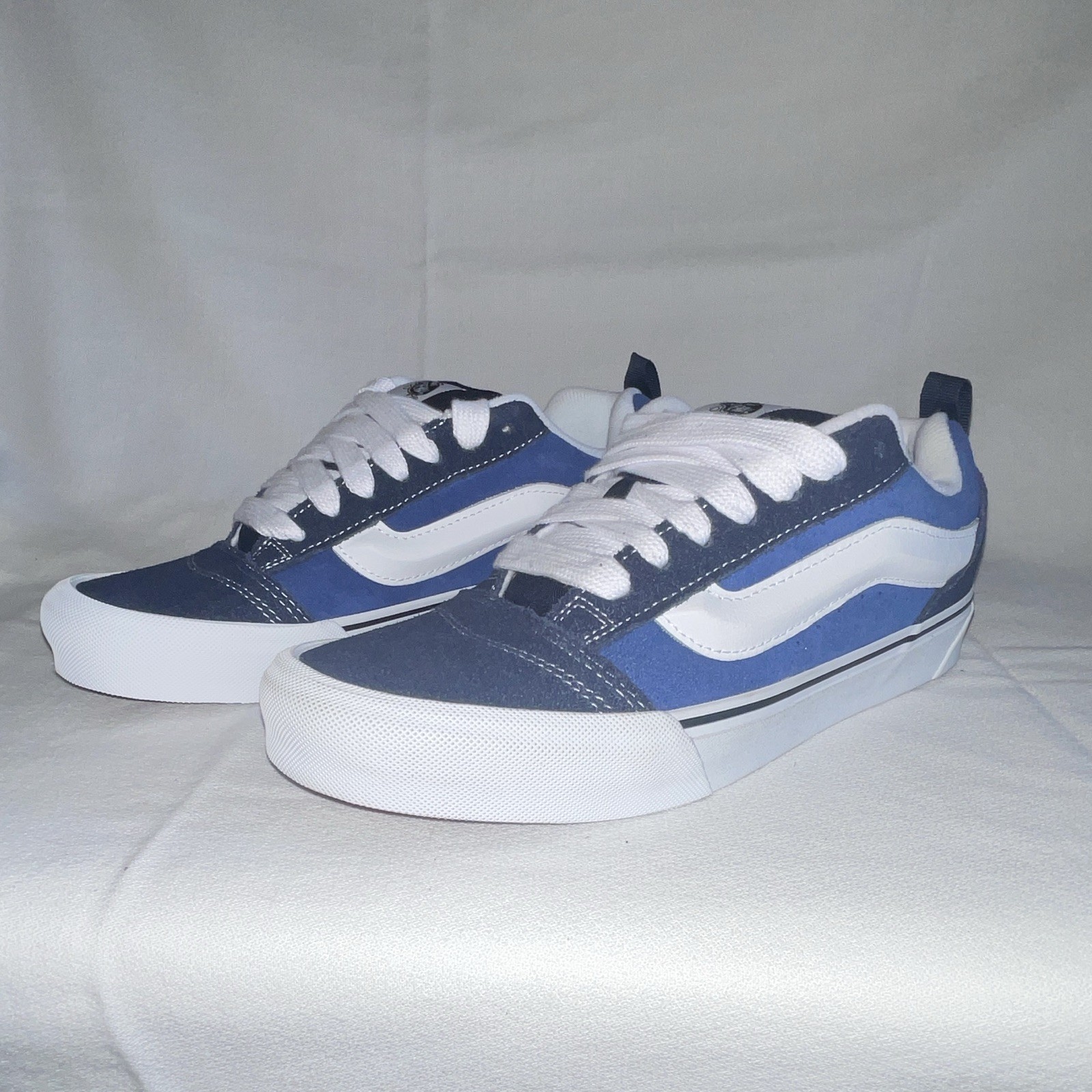 Vans Knu-Skool Navy/True White Low Top Suede Lace Up Sneaker VN0009QCNWD