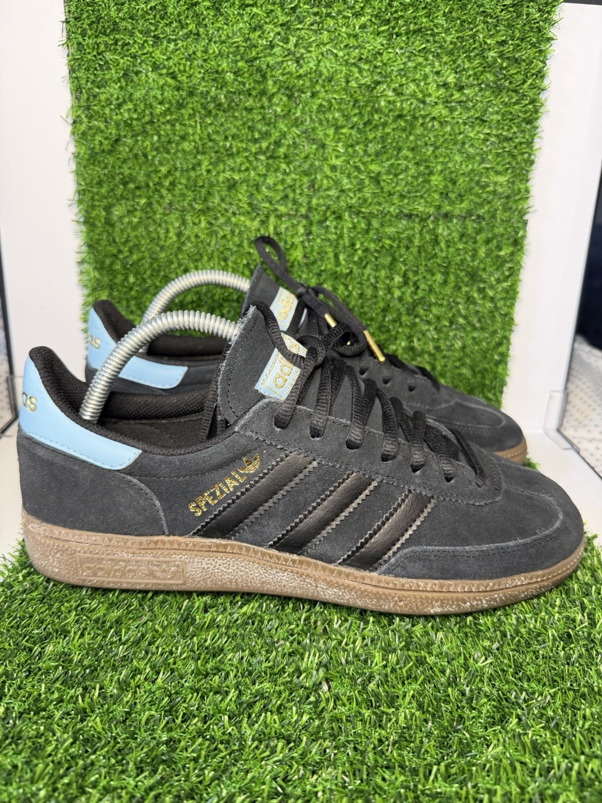 adidas Handball Spezial Low Top Suede Black/Blue/Gold Lace-Up GY5212 w/box