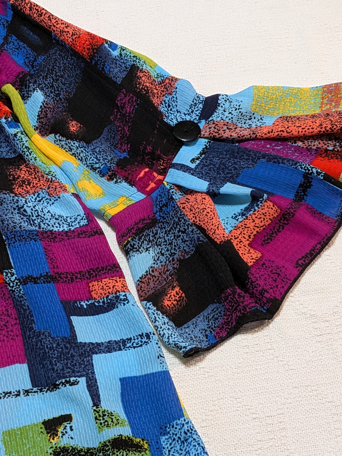 Ali Miles Women’s Multicolor Abstract Knit Pullover Blouse 3/4 Sleeve Size M