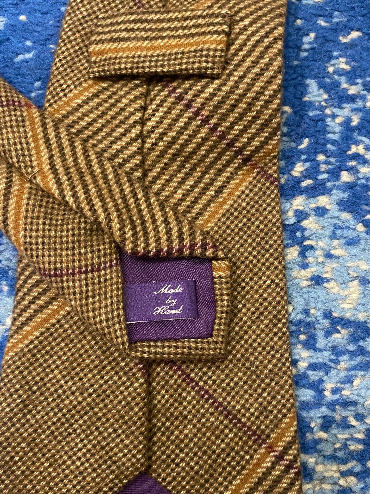 Ralph Lauren Purple Label Brown Camel Burgundy Ivory Black Cashmere Necktie