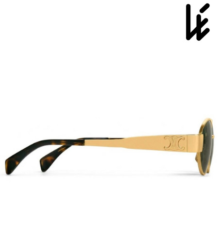 CELINE CL40235U TRIOMPHE SUNGLASSES 30N GOLD – GREEN LENS !