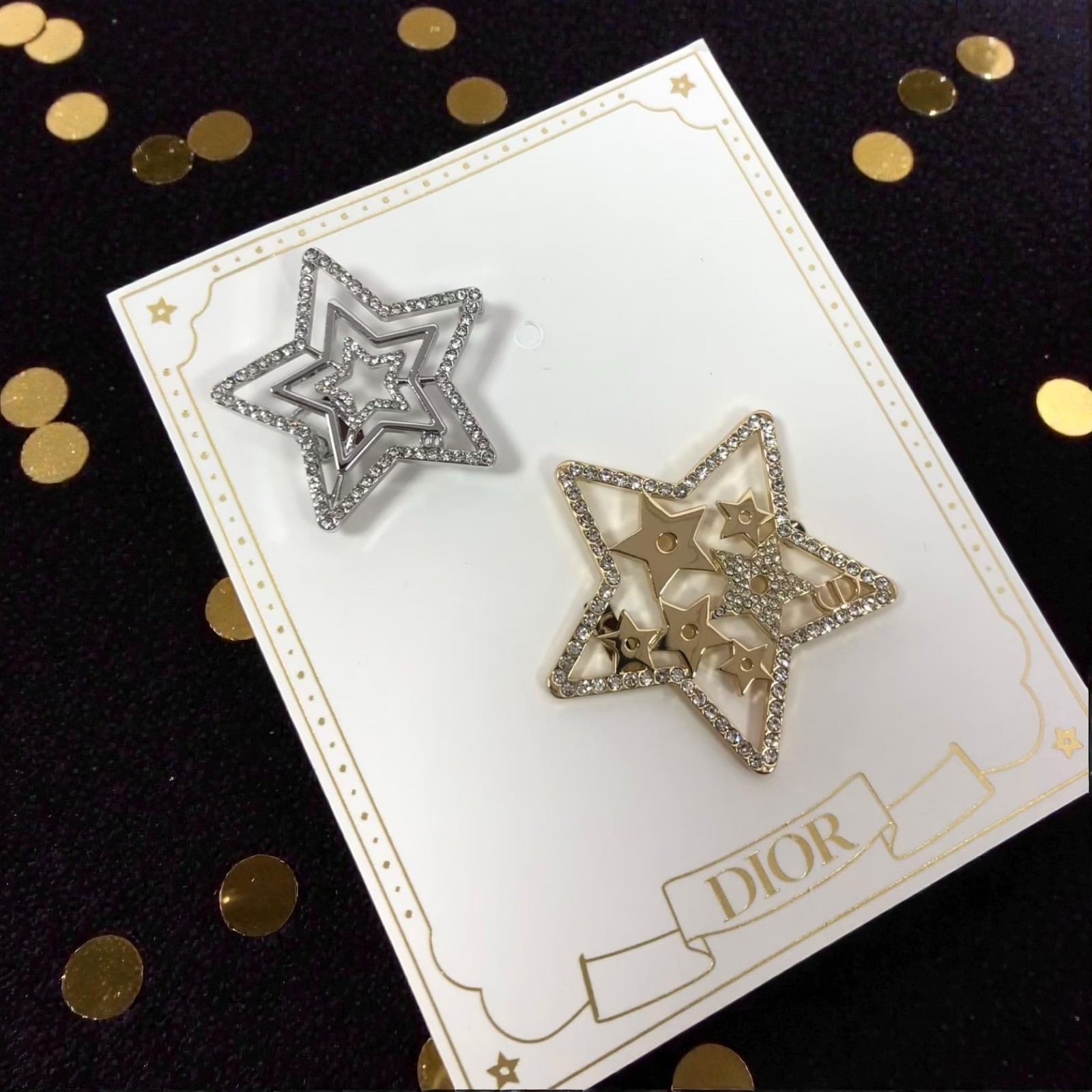 Brand New Authentic Dior Beauty GWP Holiday 2025 Star Hair Clips 2pc Set
