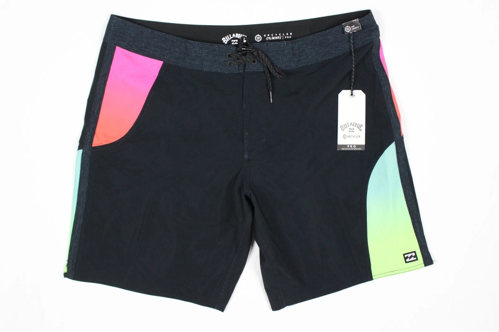 Billabong Men’s Cylinders Pro Board Shorts Mid Length 38 x 9″ Black Multi Color