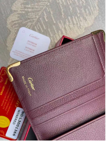 Cartier Must de Cartier Red Leather Calfskin 4CC Card Holder Wallet
