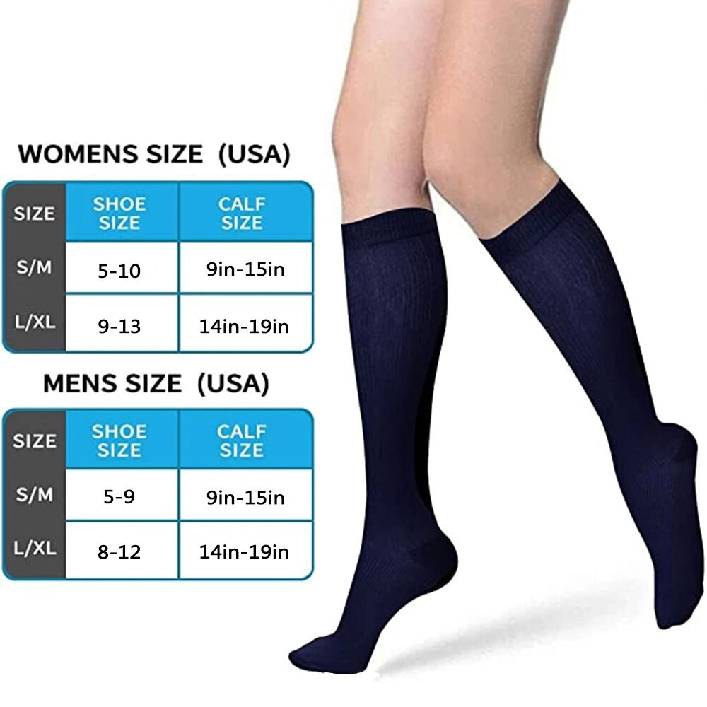 Mild Compression Socks for Women & Men 15-20 mmhg Graduated Pressure Stockings