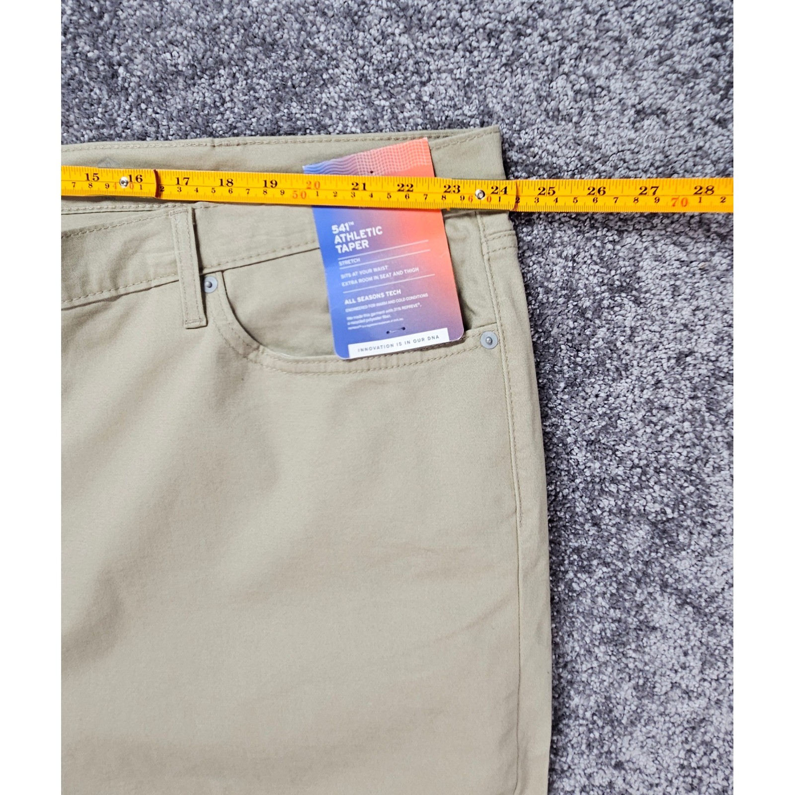 Levi’s 541 Athletic Taper Men’s 48×29 Khaki Solid All Seasons Tech Stretch NWT