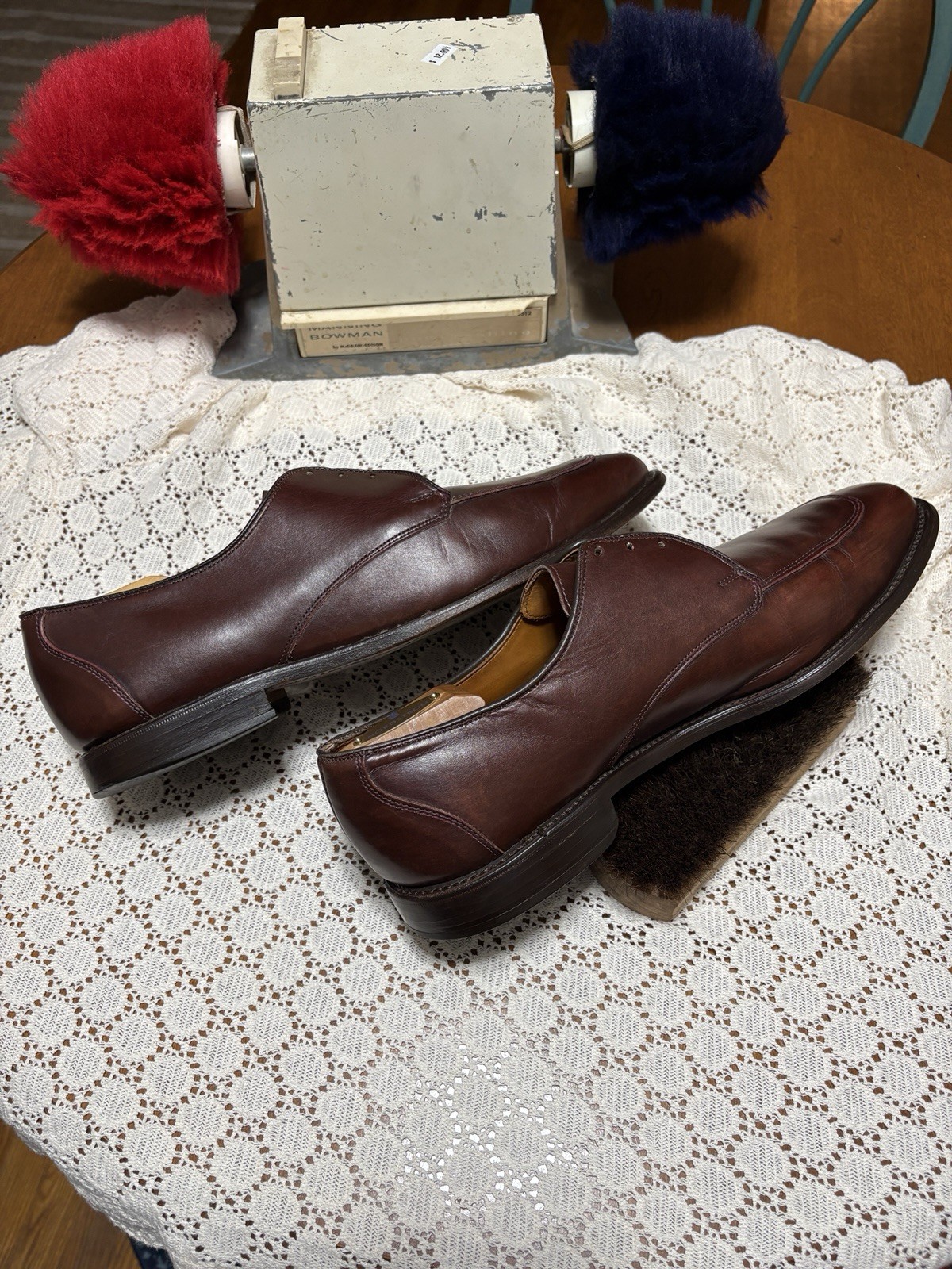 Allen Edmonds Burton 10d Brown Leather Oxfords Apron Toe 1132 USA