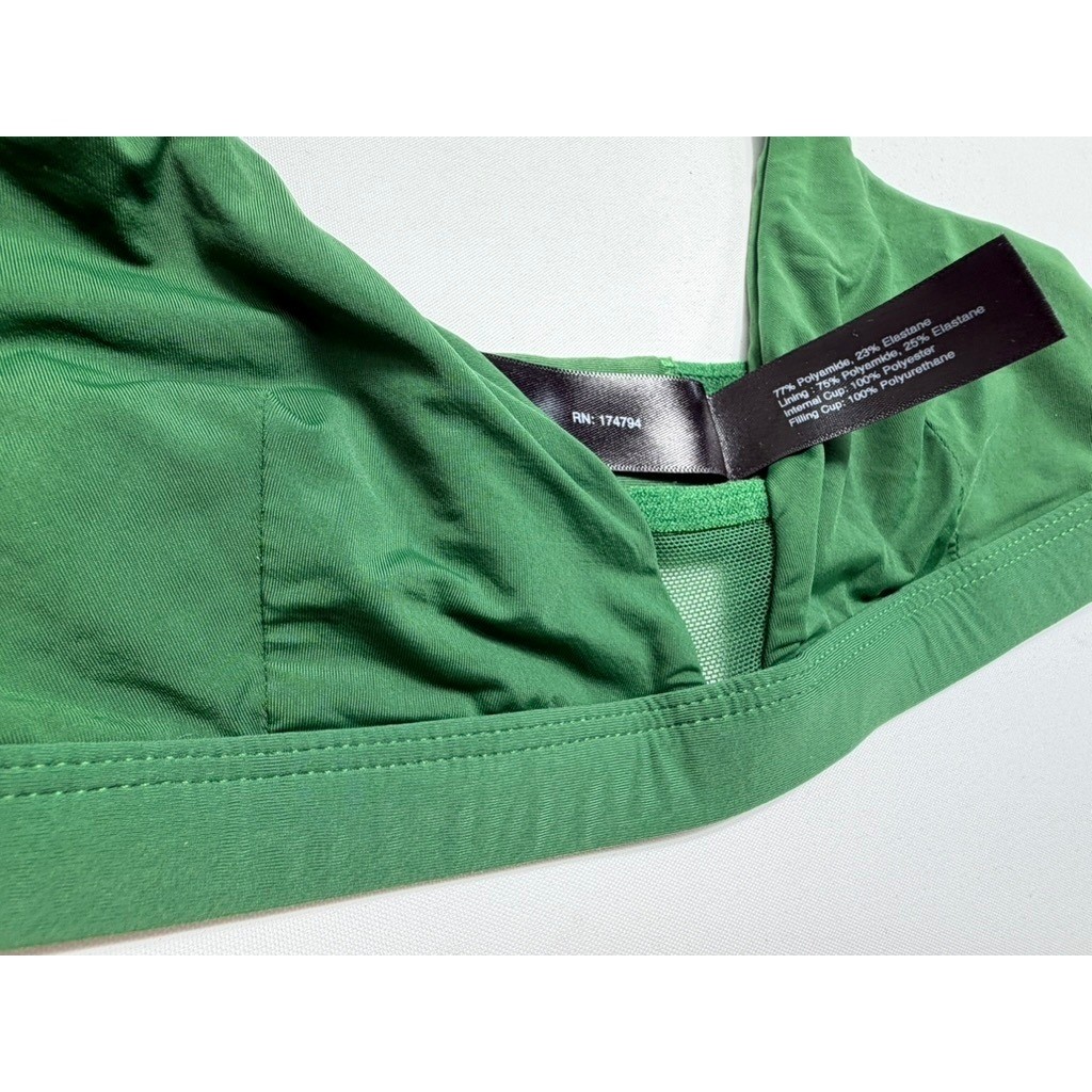 Pepper Bralette Triangle Bra XS Green Minimalist Small Chest Comfort