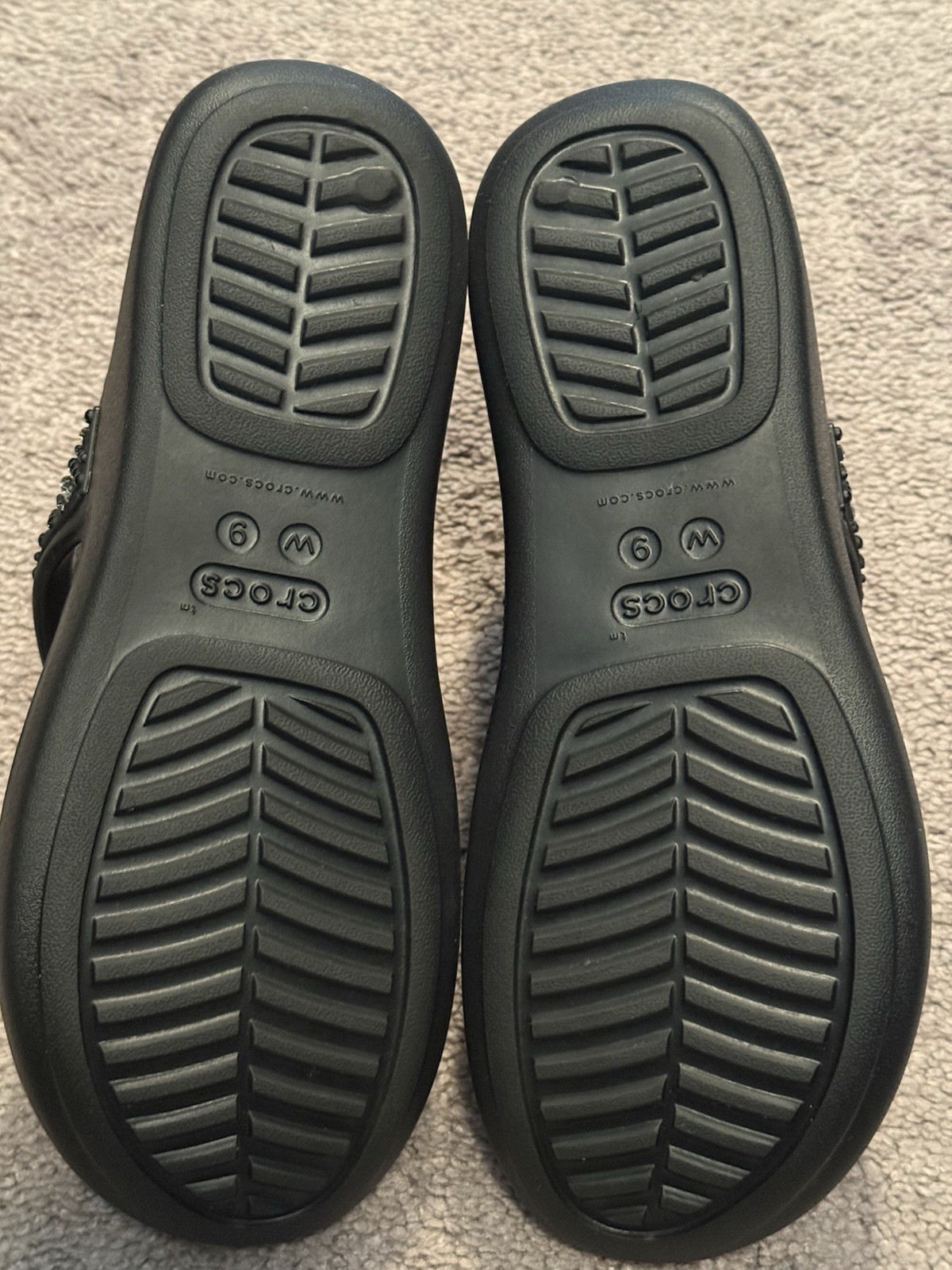 Crocs Monterey Shimmer Wedge Flip Sandal Womens size 9 Black NEW Without Tags