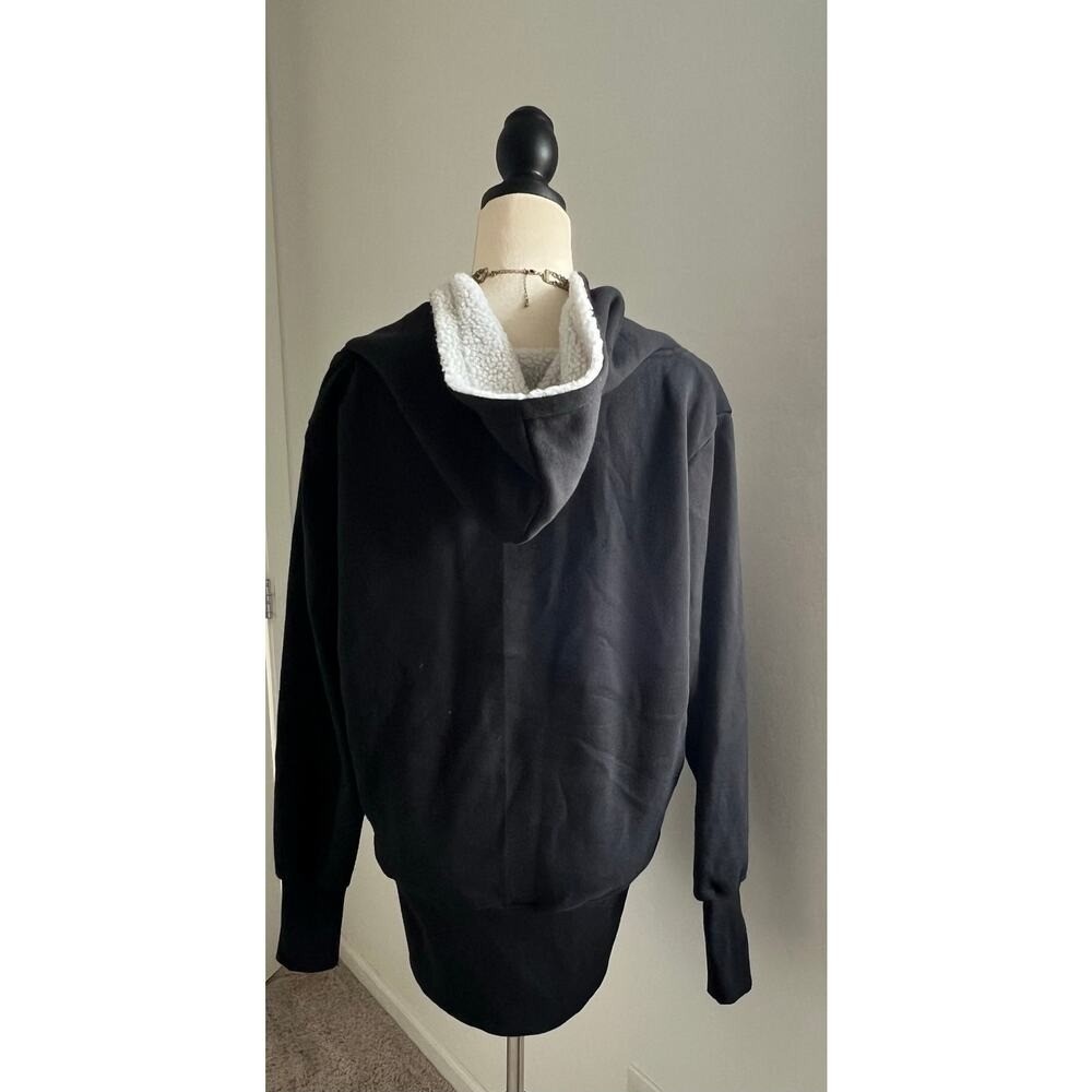 Juicy Trendz Black Double Zip Fleece Casual Hoodie Sweatshirt Jacket Coat Sz XL