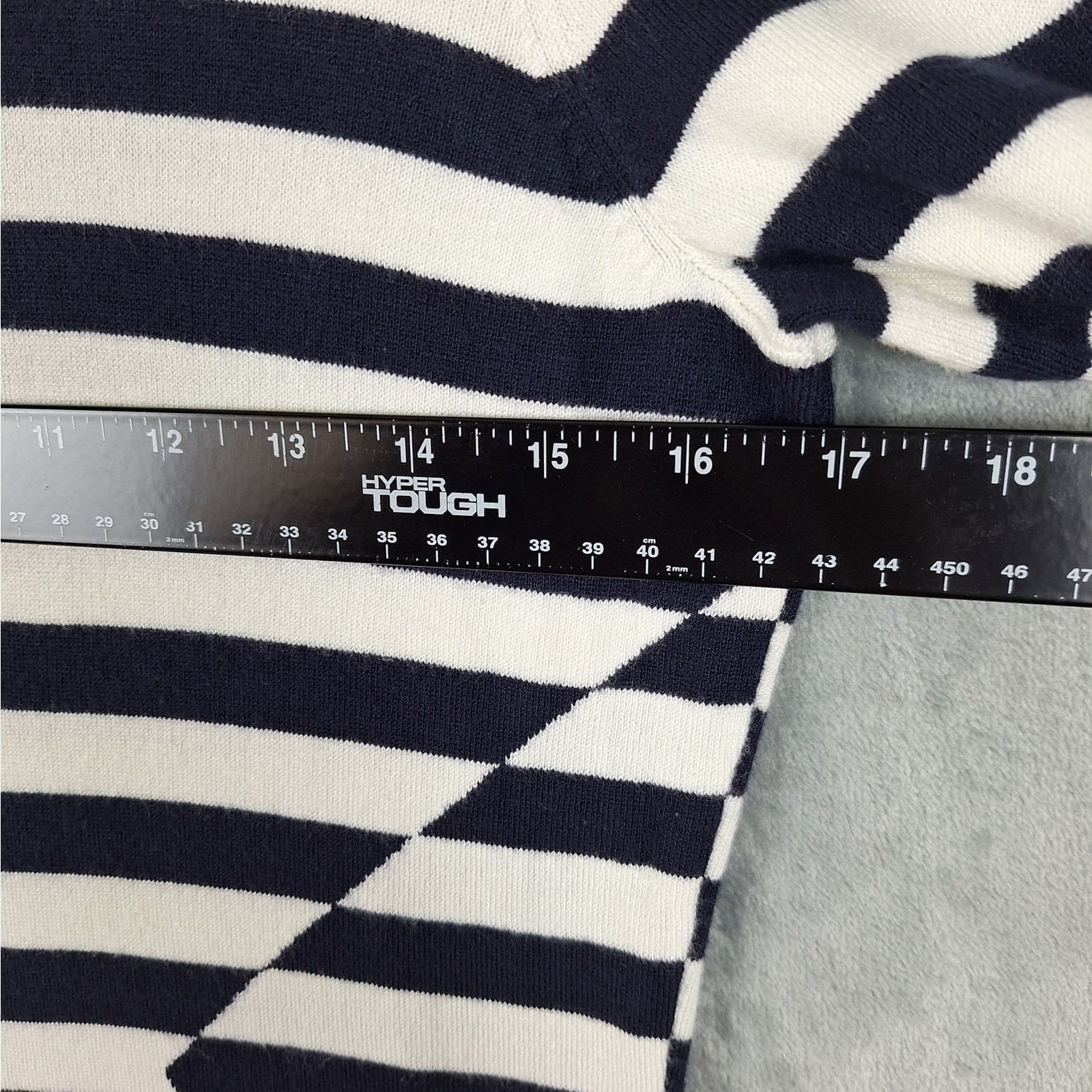 Womens Top Medium Nautical Sailor Chic Preppy Academic Striped Old Money Coastal