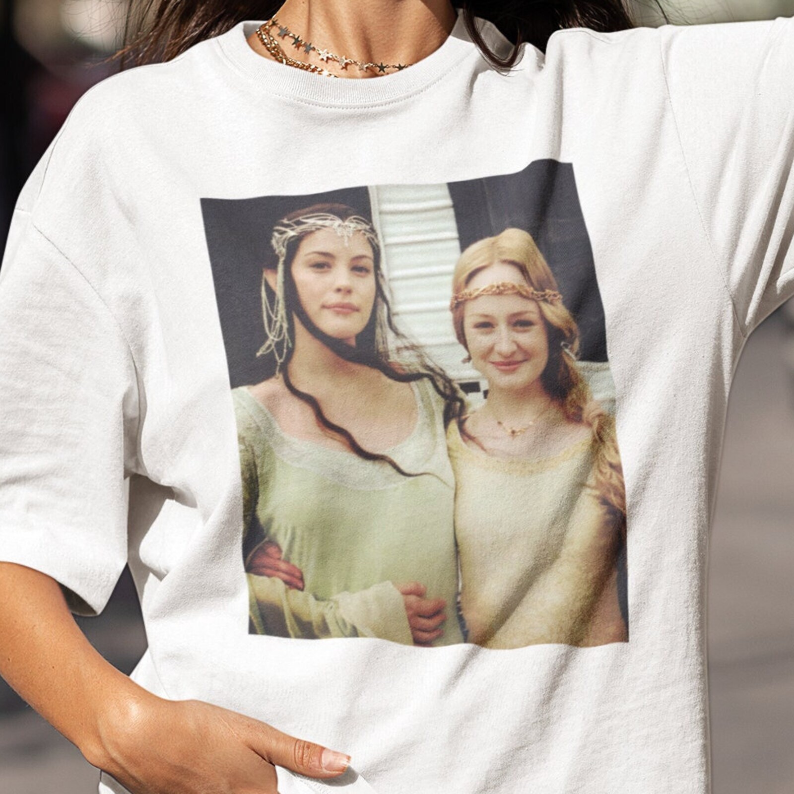Arwen and Eowyn Vintage Backstage Photo Tshirt, Lotr Shirt