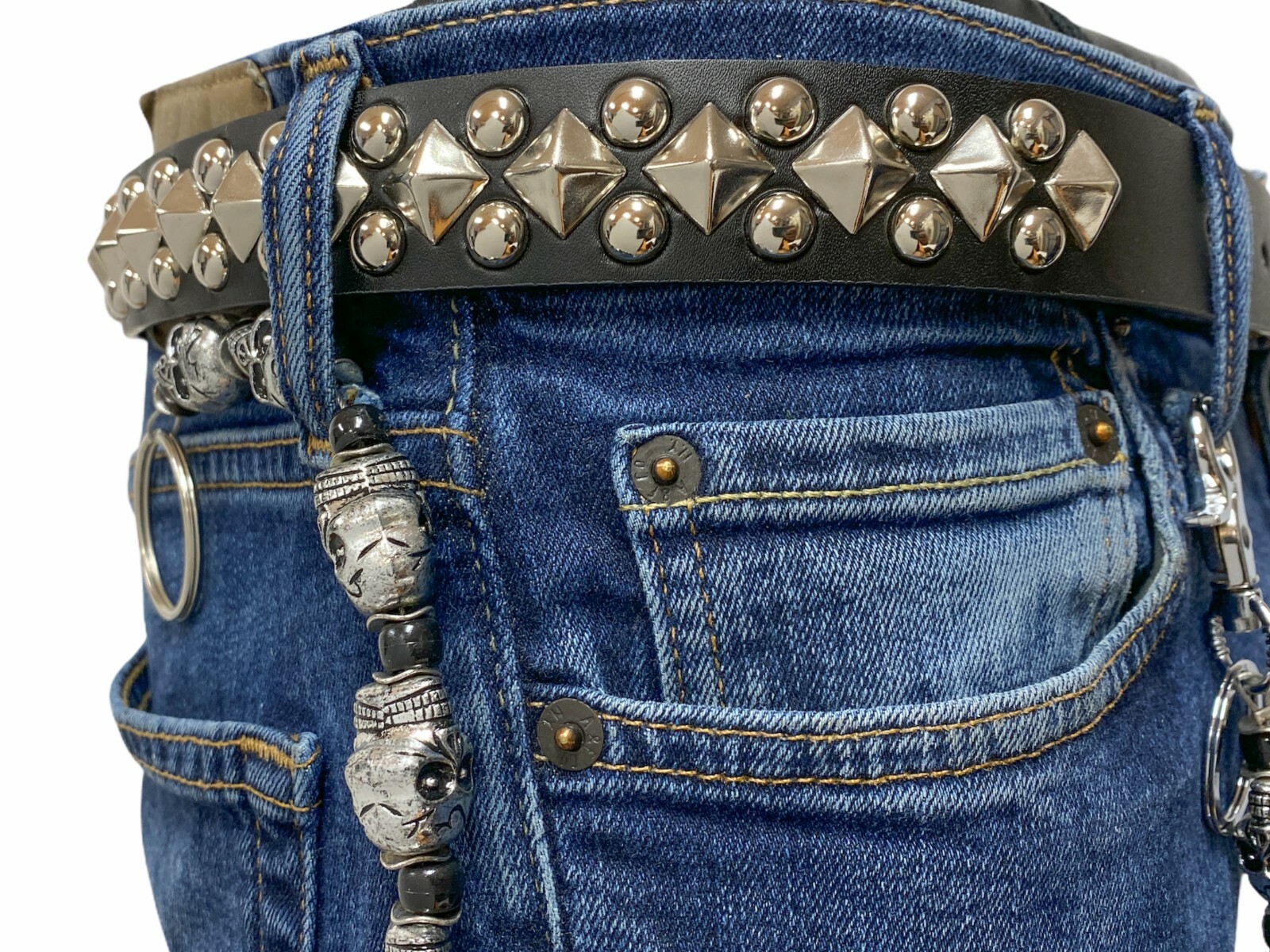Studded Belt Pyramid Round Stud Pyramid Stud Belt Punk Goth Metal Funk Plus USA