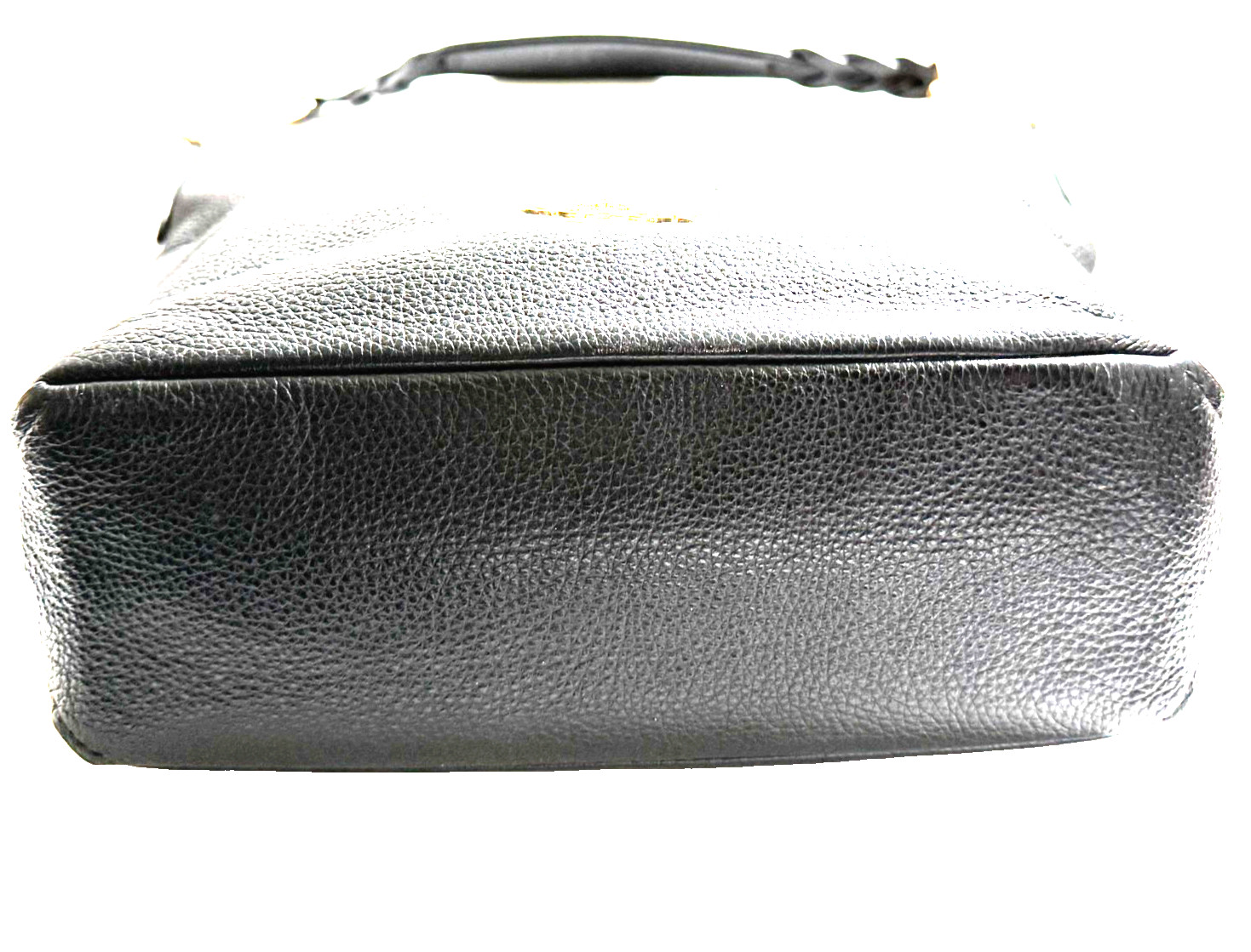 Coach Shoulder Bag Abby Duffle Pebbled Leather Bag w/Charm Black Very Nice EUC