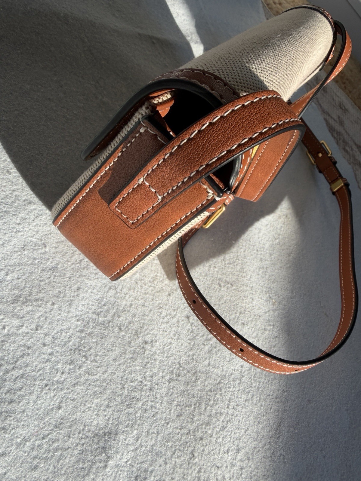 CELINE Macadam Crossbody Shoulder Bag Brown PVC & Leather Made in Italy
