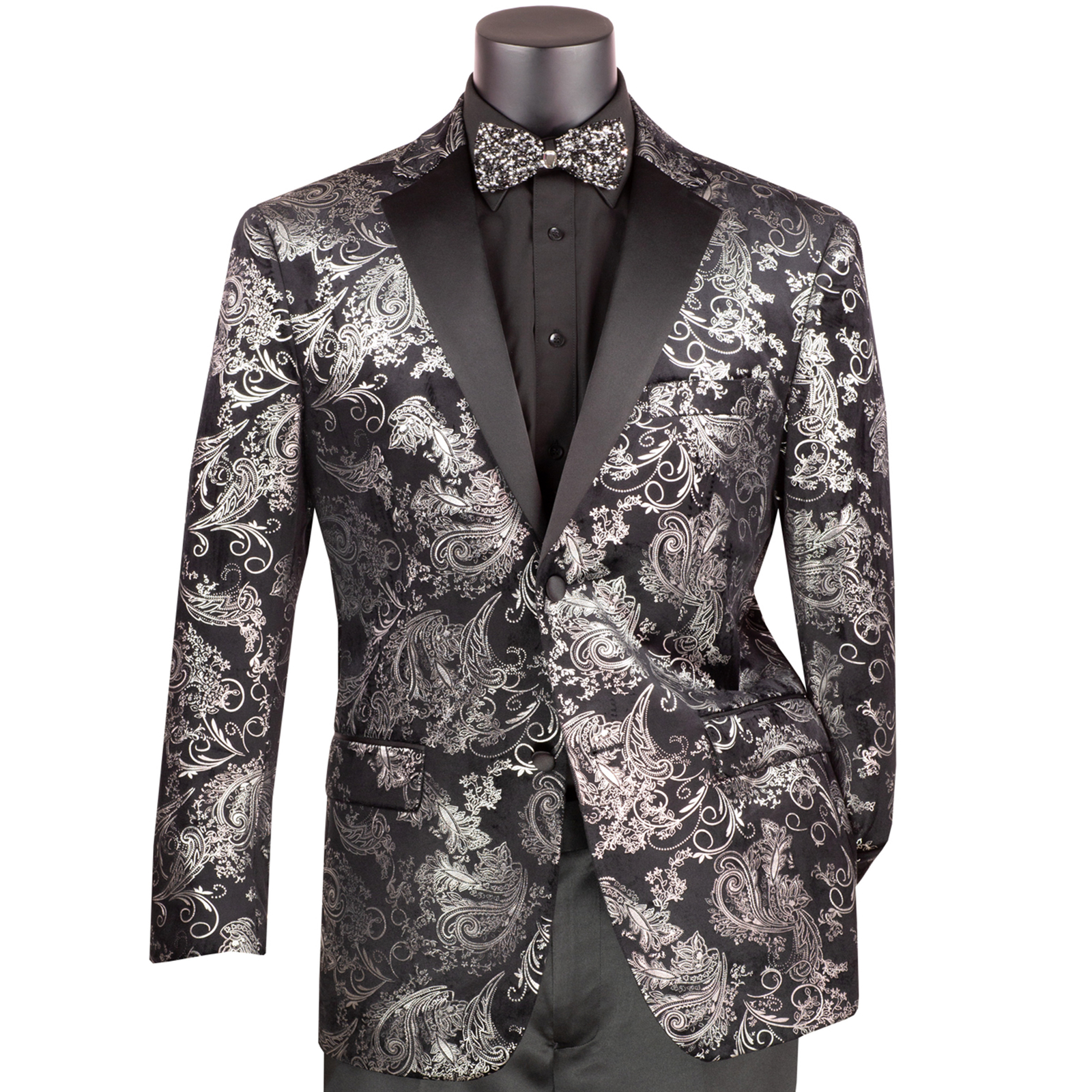 VINCI Men’s Paisley Embossed Tuxedo Dinner Jacket XS-5XL, Multiple Colors – NEW