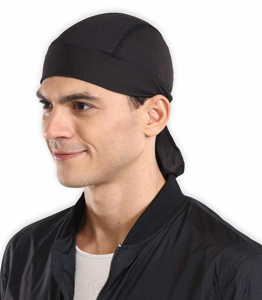 2-Pack Cooling Helmet Liner Do Rag Skull Cap for Men Head Scarf for Motorcycle
