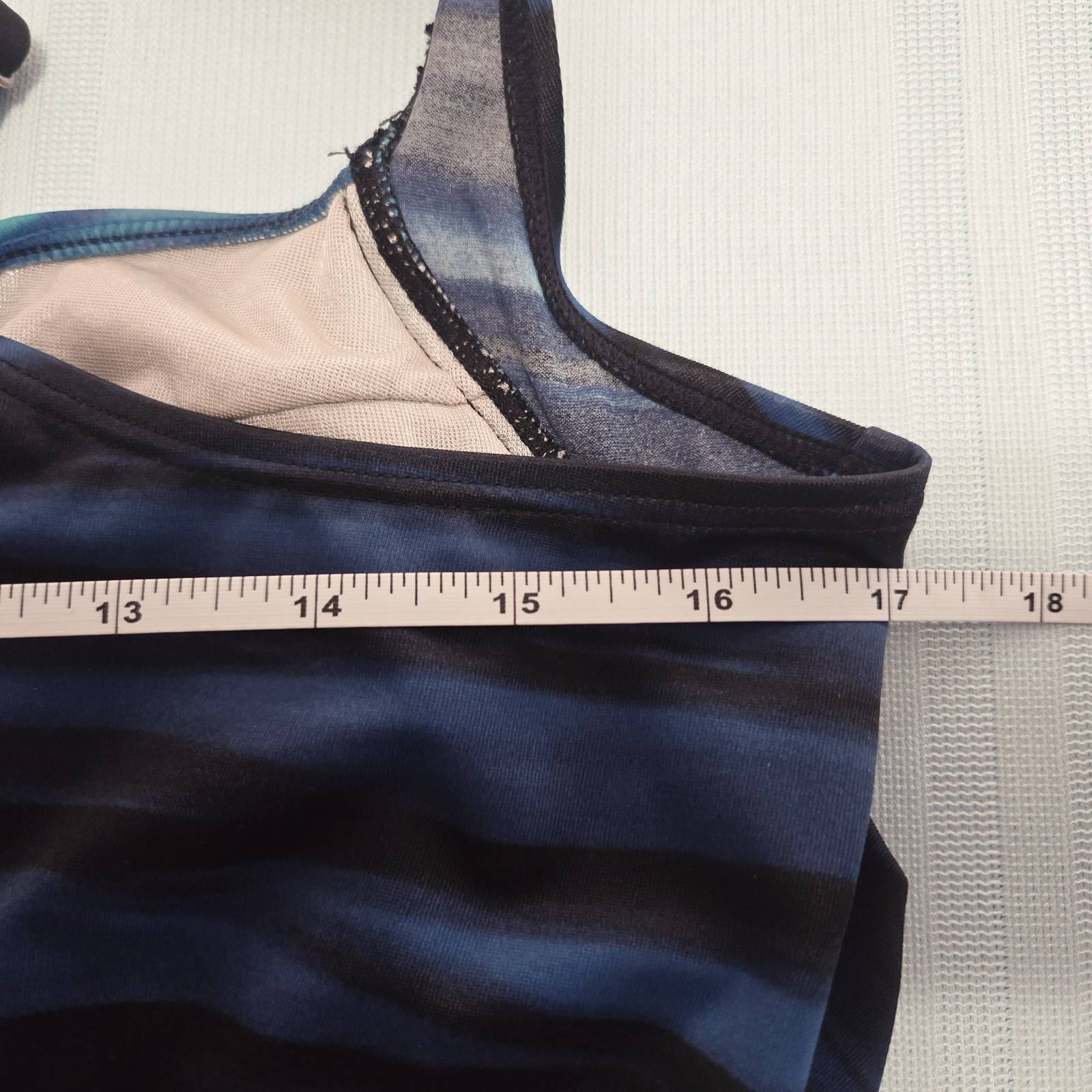 Kirkland MiracleSuit Womens One Piece Swimsuit Size 12 Blue/Teal/Black Lined