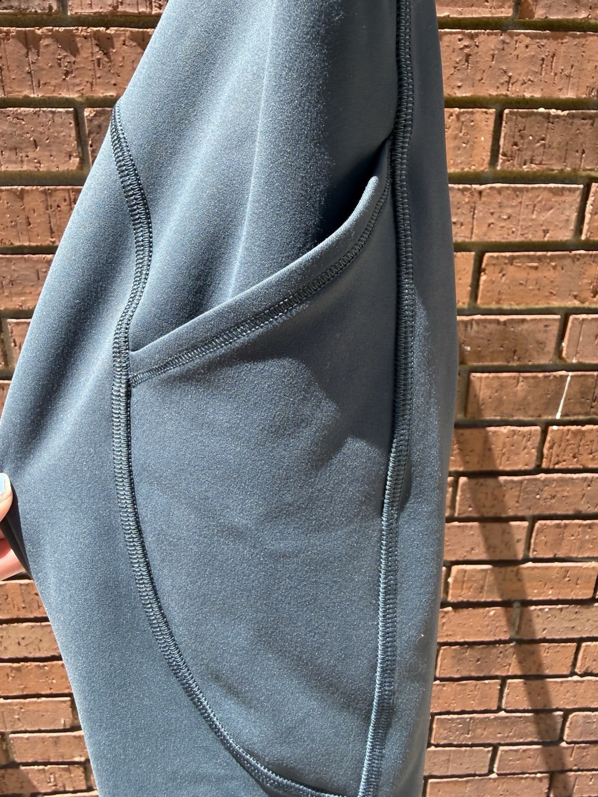 Lululemon Fast and Free Biker Short Compression Blue Women Size 8 Teal High Rise