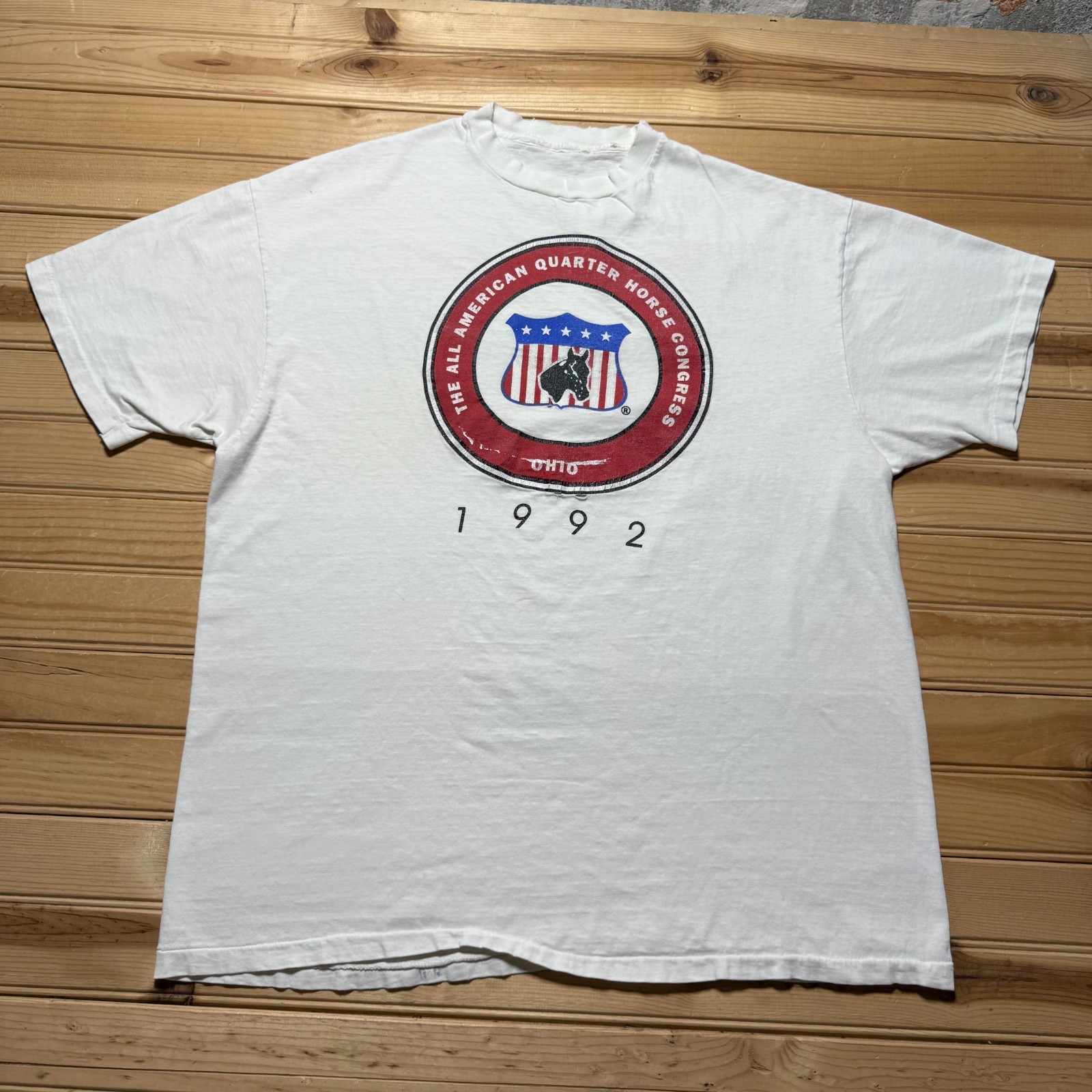 Vintage 1992 The All American Quarter Horse Breed Show Ohio Graphic T-Shirt – XL