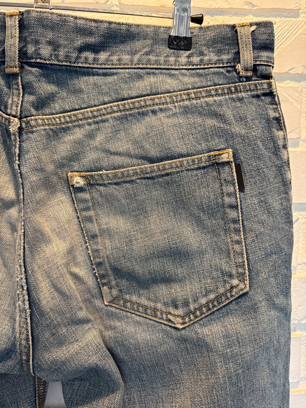 Saint Laurent Paris Hedi Slimane D02 Skinny Jeans 33 Distressed Dirty Wash Japan