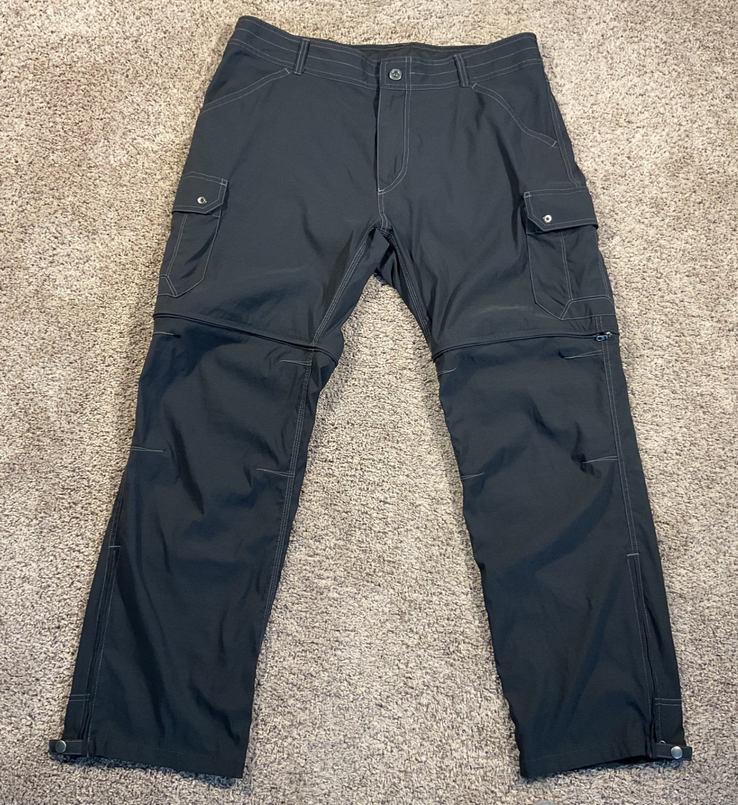 KUHL Renegade Convertible Stealth Cargo Pants Mens 38×30 Black