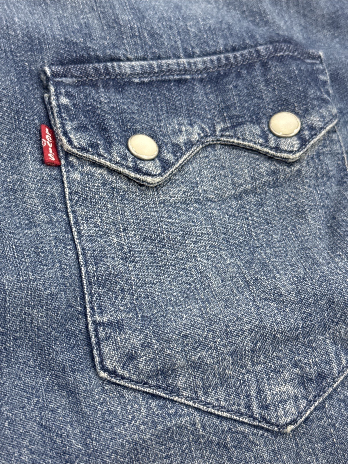 Levi’s Denim Pearl Snap Sawtooth Sellout Long Sleeve Shirt – Mens L New!!
