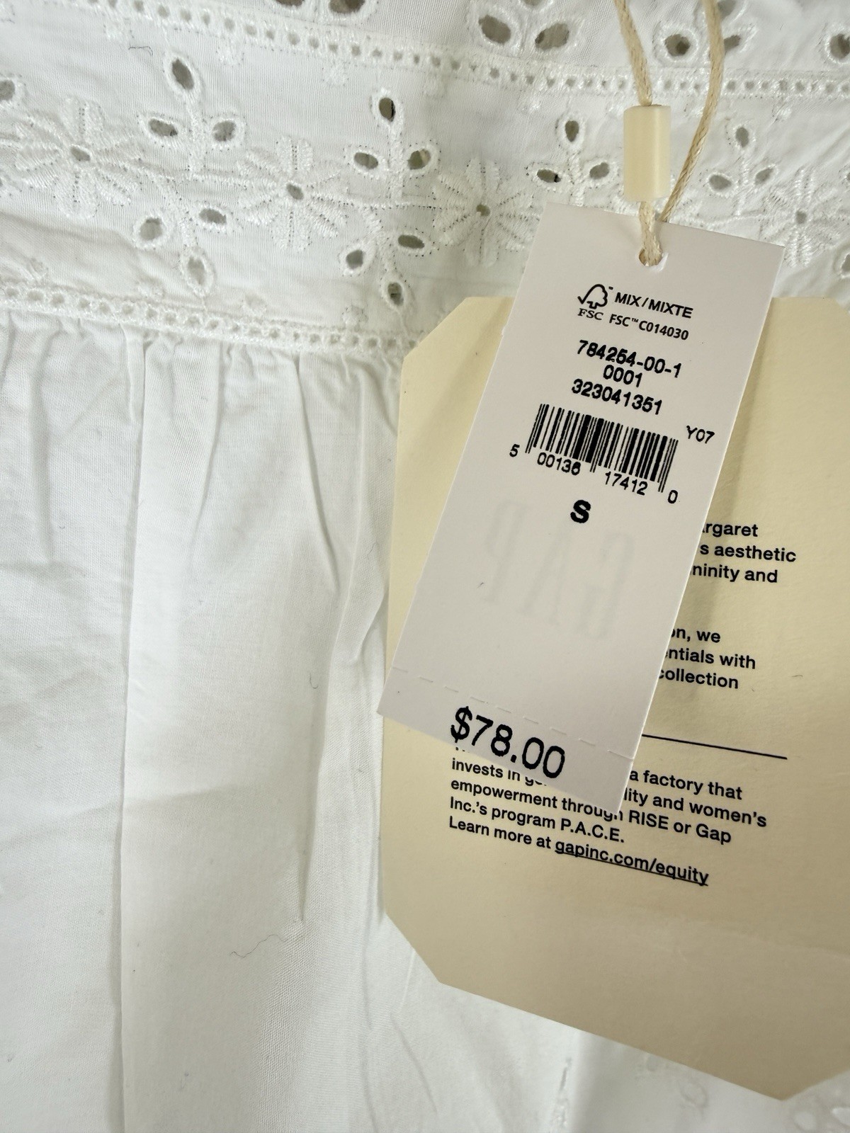 GAP x Doen Eyelet Top Small Cotton Cottagecore Boho New NWT
