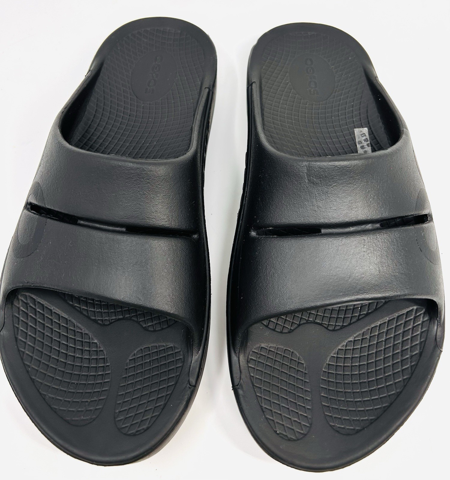 OOFOS OOahh recovery slide sandals Unisex Black Men’s 8 Women’s 10 Excellent