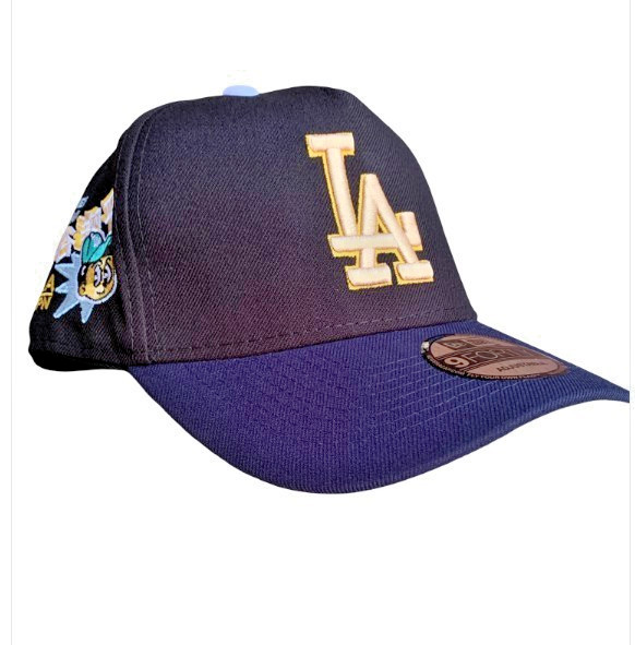 LA Dodgers Black + Navy + Gold Baseball Cap w/Shohei Ohtani caricature