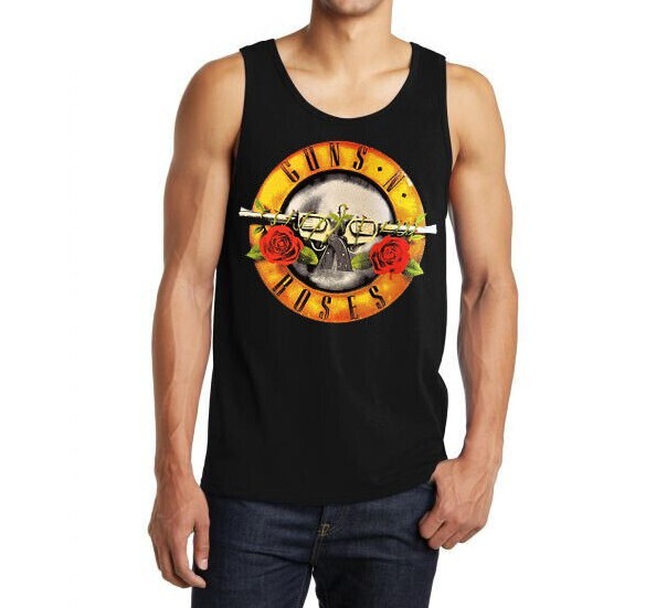 GUNS `N ROSES LOGO Rock Band Black Tank Top Men’s Sizes
