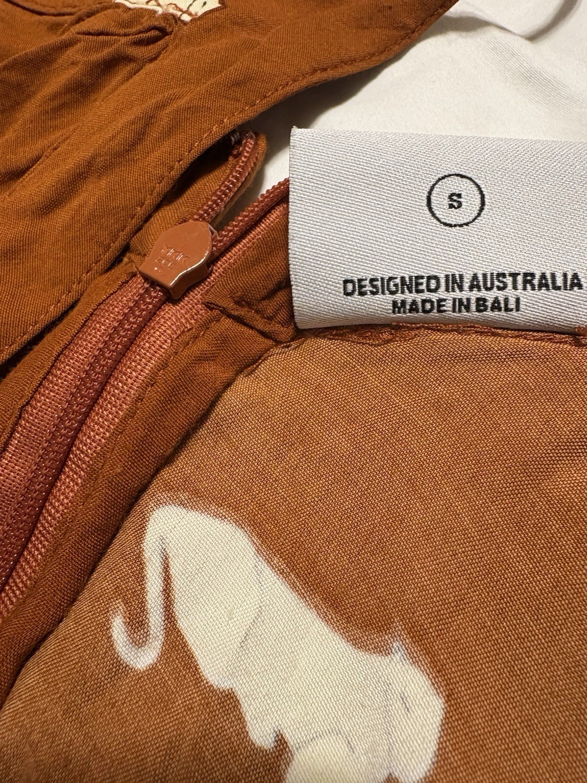 Rue Stiic Terracotta Panther Dress (Size S)