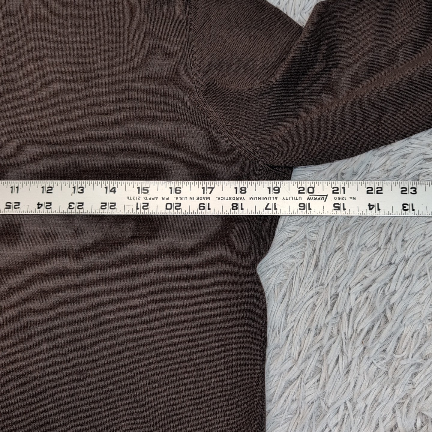 Vintage Pursuits Ltd. Shirt Womens L Petite Brown Silk Top Soft Comfort Preppy