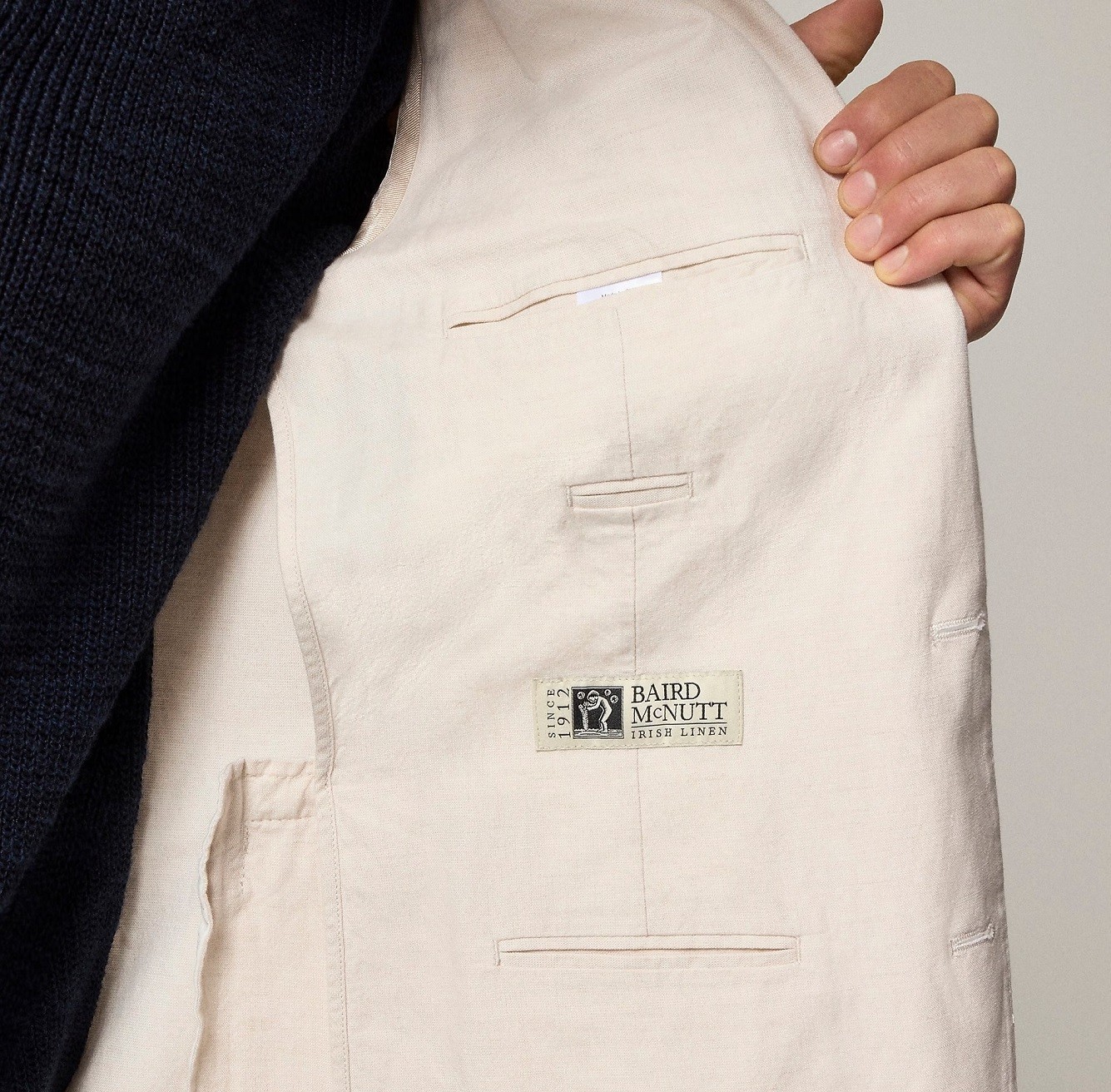 JCREW blazer Ludlow ivory cotton linen 42 off-white unlined suit jacket slim 42R